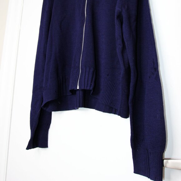 BNWT AW24 ACNE STUDIOS DISTRESSED ZIP CARDIGAN L - Picture 6 of 12